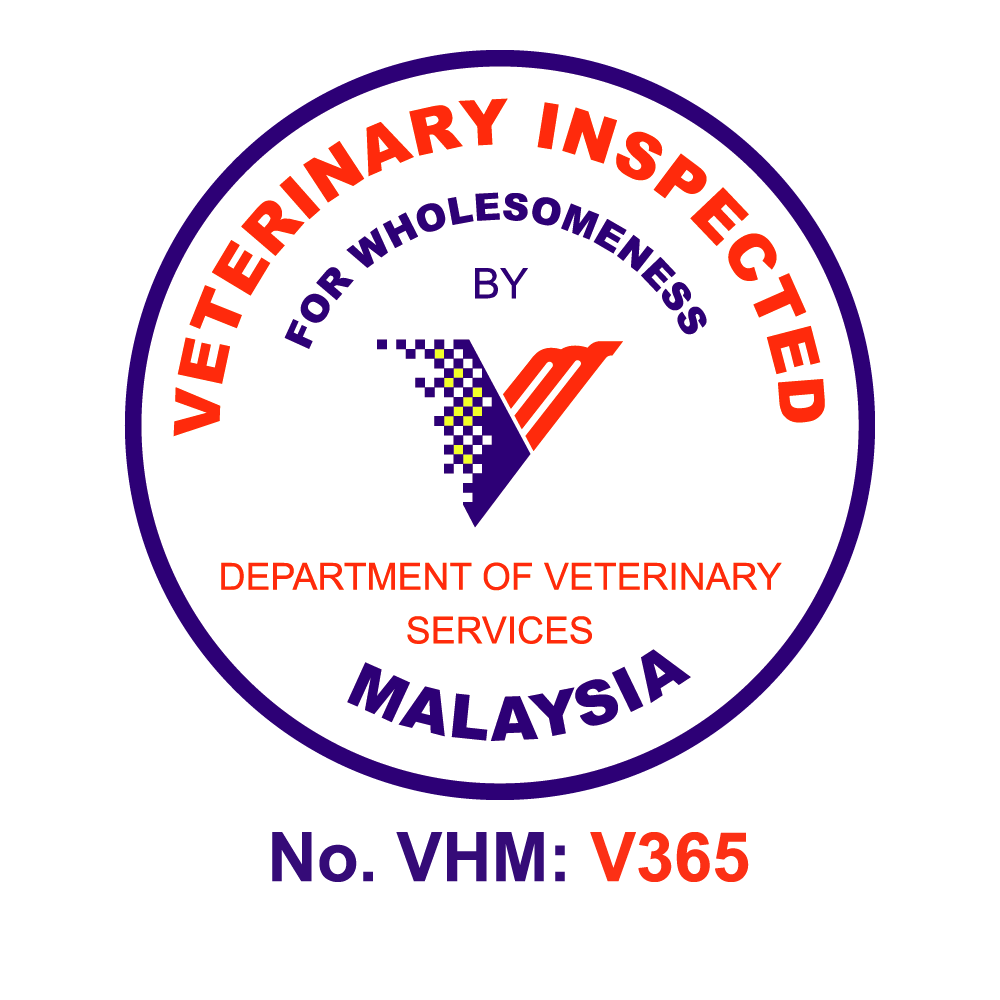 Alis Fried Chicken's Veterinary Health Mark (VHM) – Certification by Malaysia's Department of Veterinary Services for safe animal-based food products.